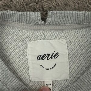 Aerie Light Gray Textured Sweater